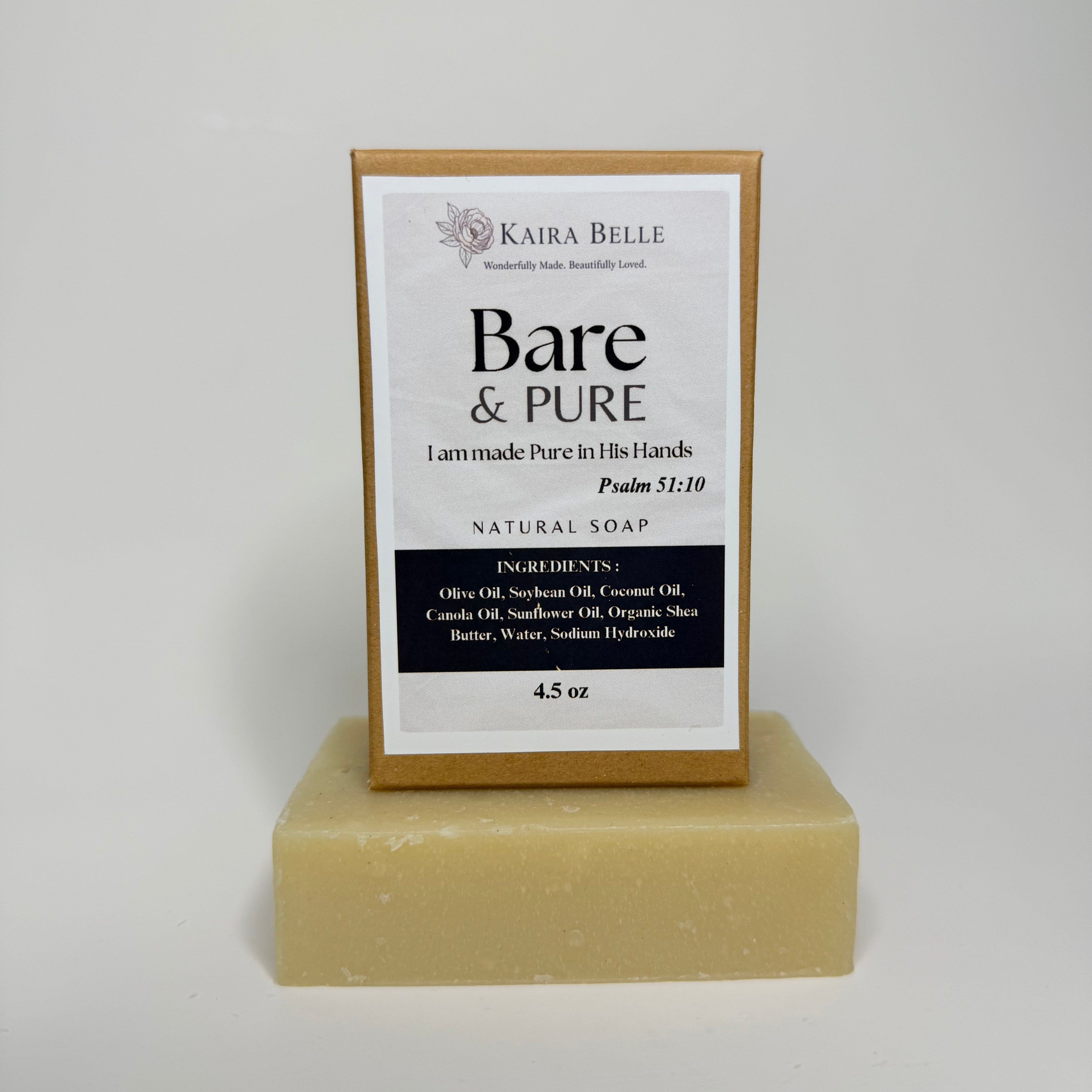 Bare & Pure – Unscented Natural Soap Bar for Sensitive Skin – Kaira ...